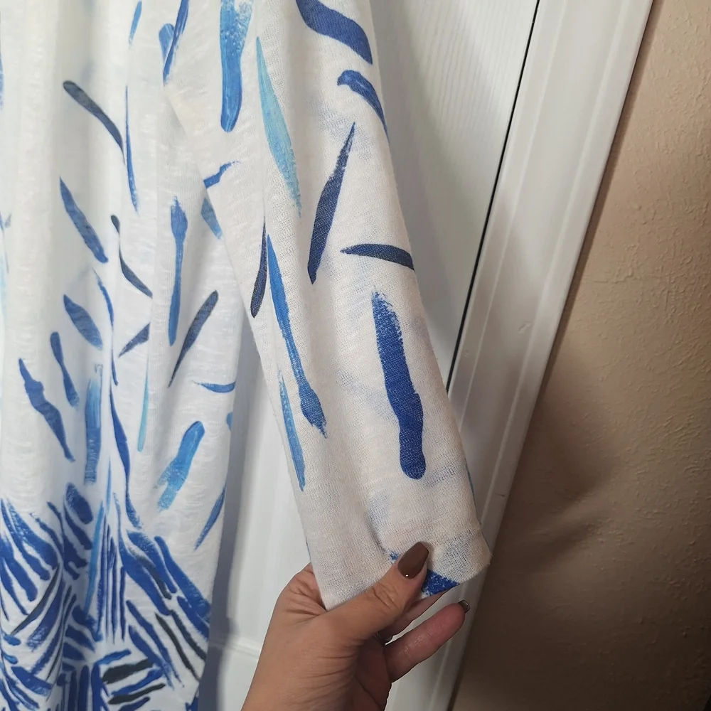 TravelSmith Navy and White Knit Sweater Size XL - Picture 4 of 6